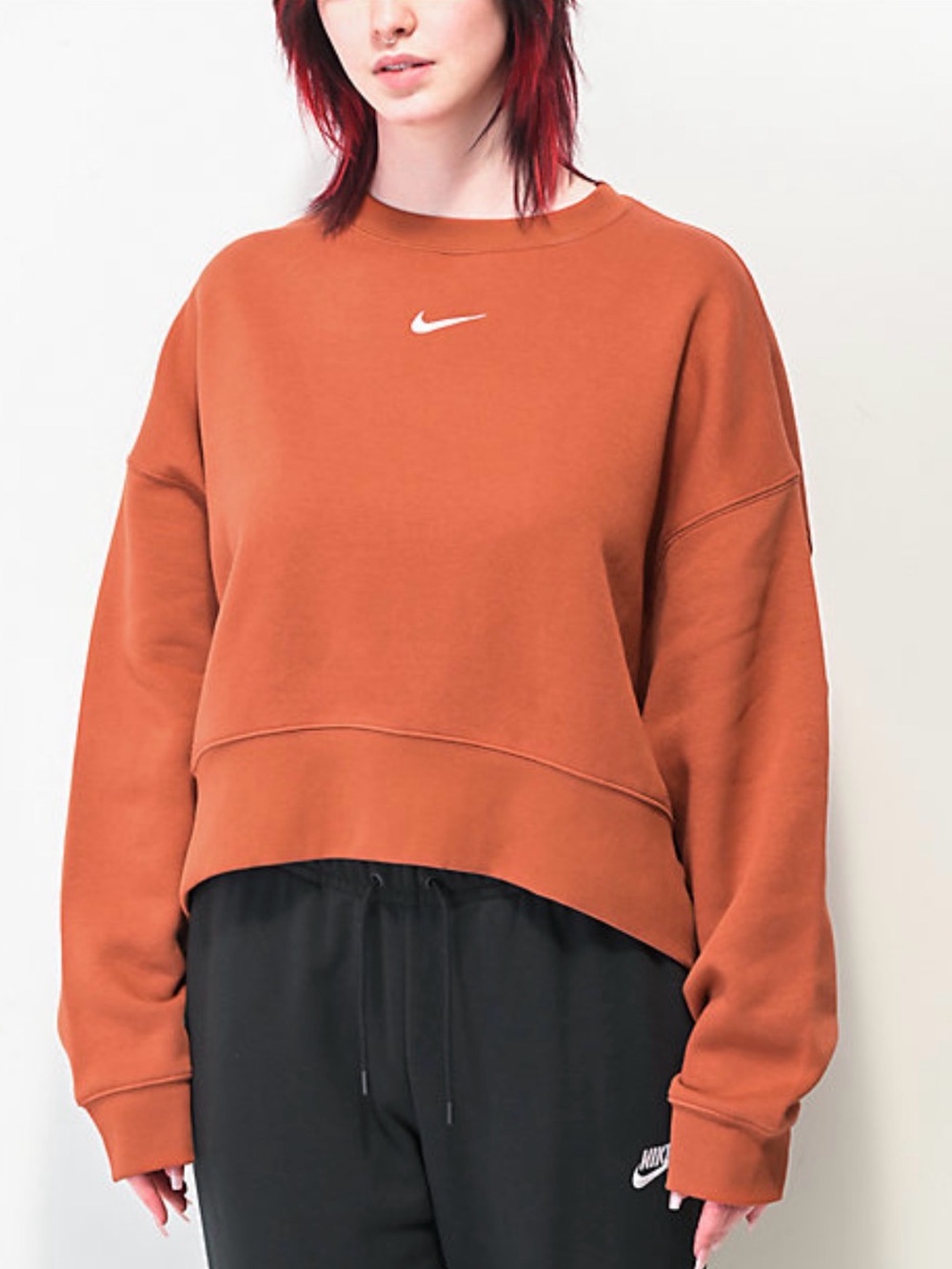 Nike Burnt Orange Cropped Crewneck Sweatshirt Size Small